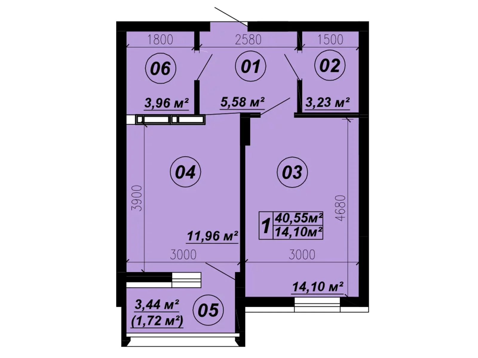 Продается 1-комнатная квартира 40.55 кв. м в Глевахе, ул. Стуса, 2 - фото 1