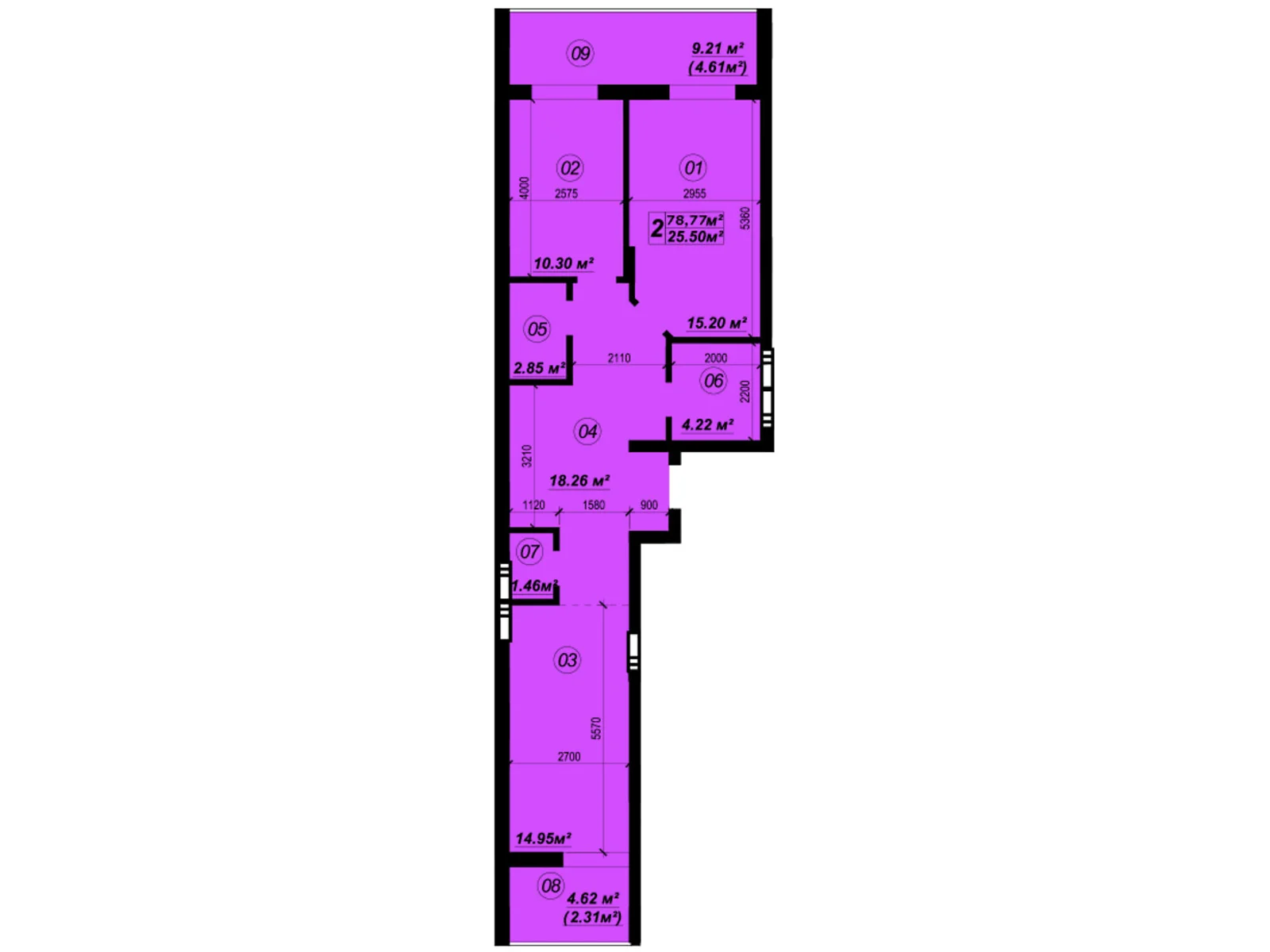 Продается 2-комнатная квартира 79.8 кв. м в Глевахе, ул. Стуса, 2 - фото 1