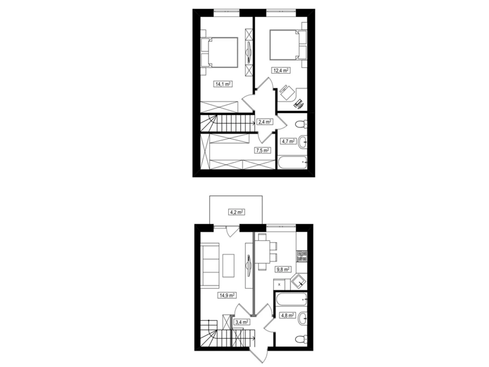 Продается 3-комнатная квартира 75.3 кв. м в Белогородке, цена: 40307 $ - фото 1