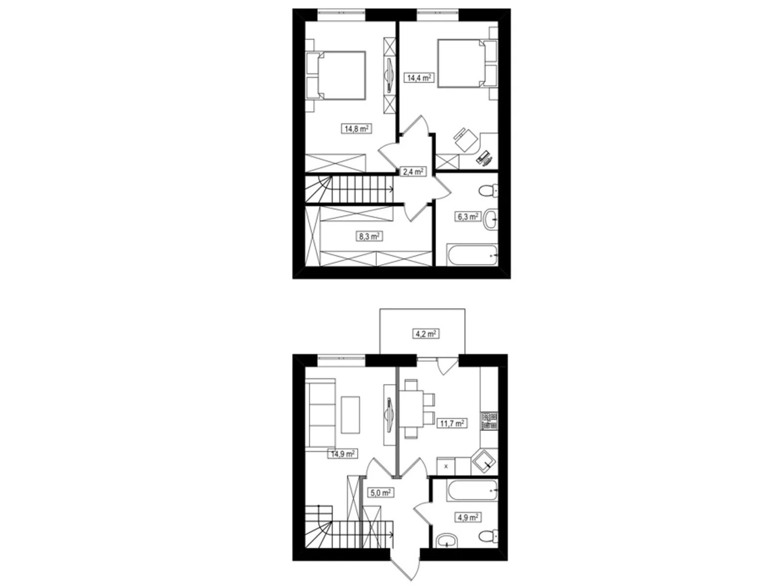 Продается 3-комнатная квартира 84 кв. м в Белогородке, цена: 47179 $