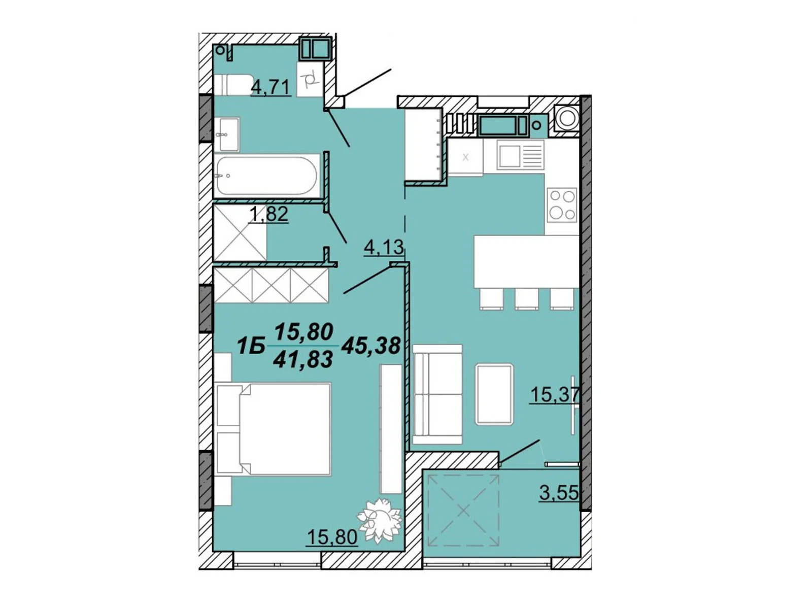 Продается 1-комнатная квартира 45.38 кв. м в Кременце, цена: 24959 $ - фото 1