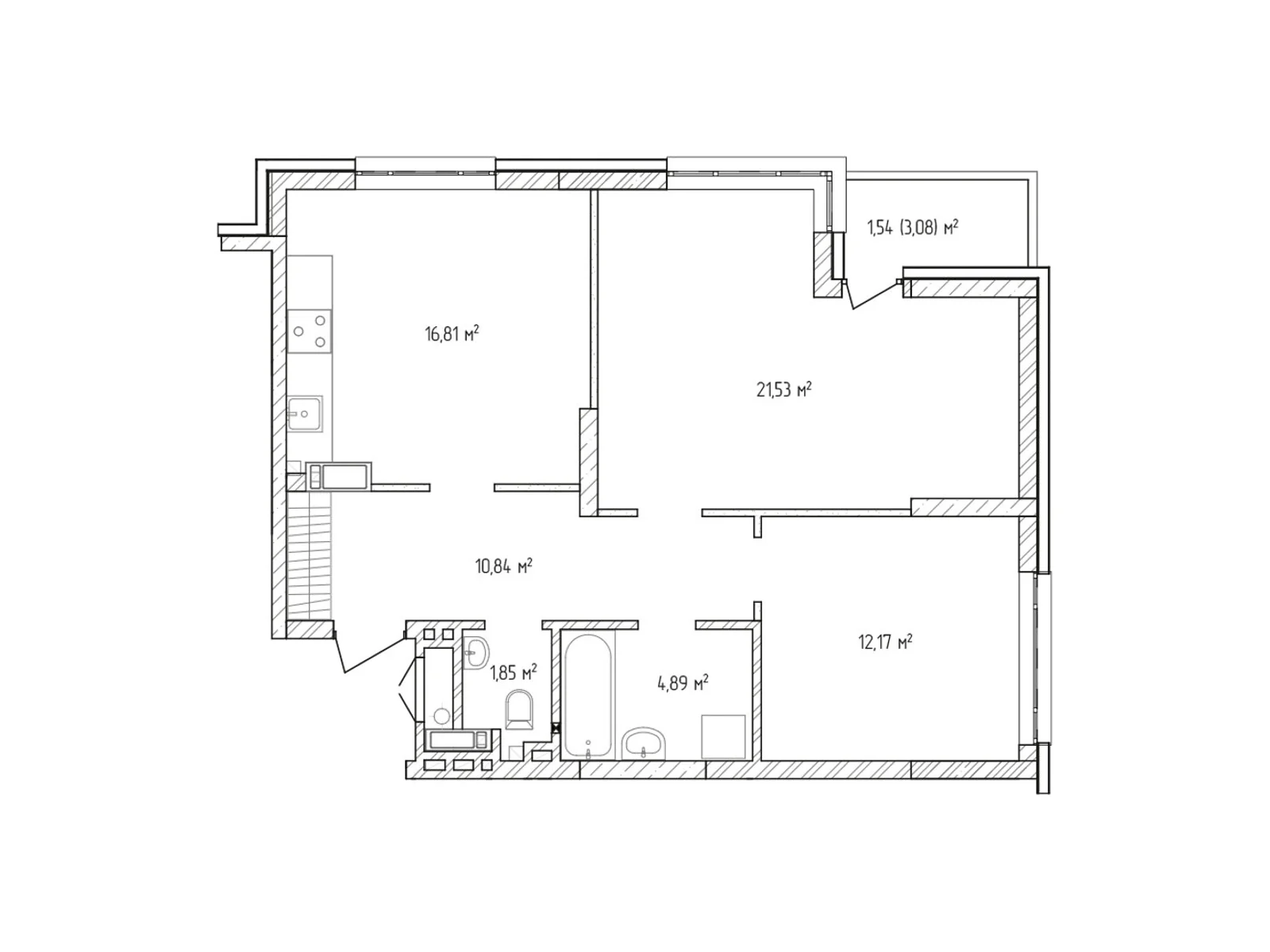 Продается 2-комнатная квартира 69.63 кв. м в Броварах, цена: 63531 $ - фото 1