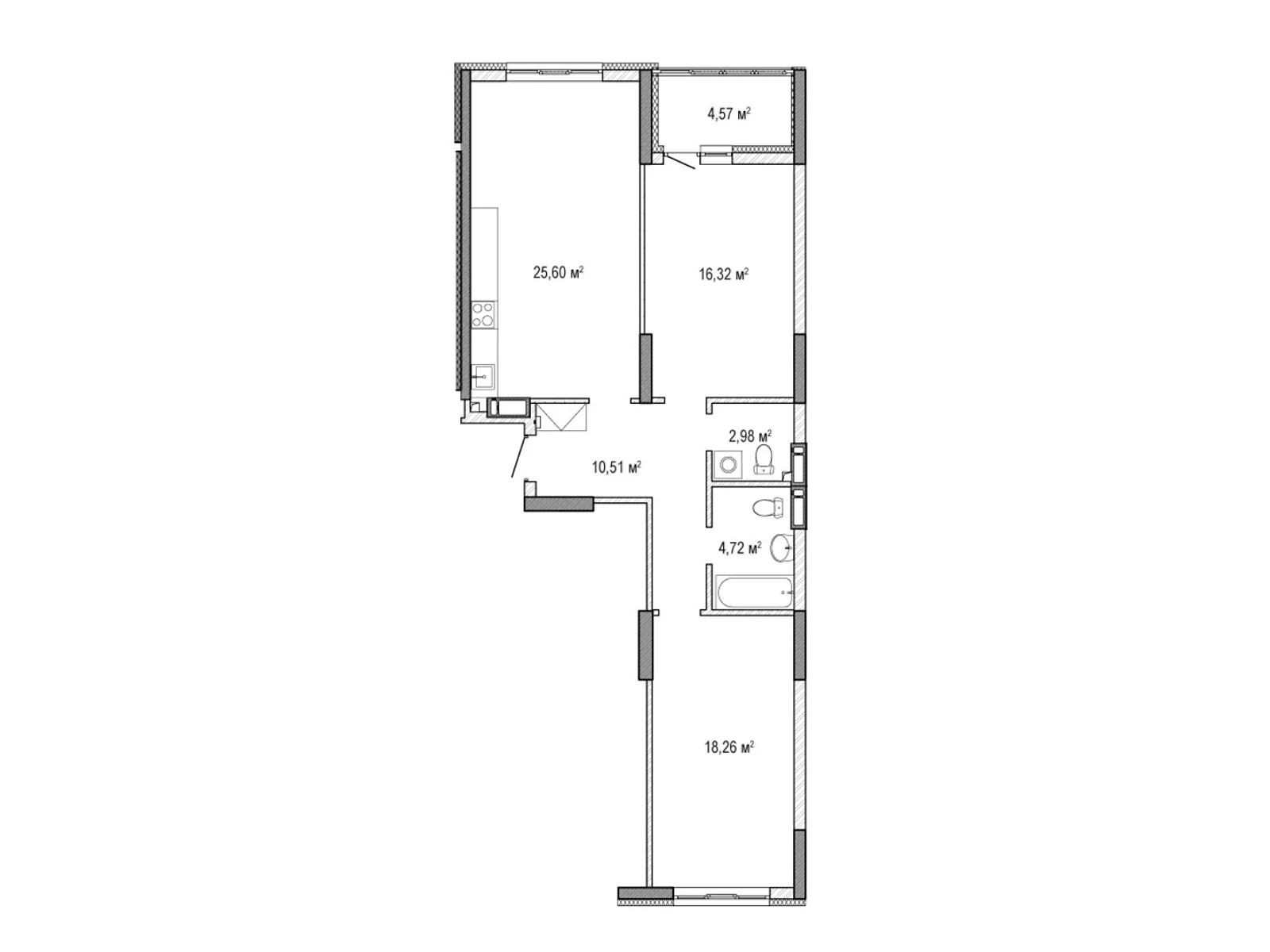 Продается 3-комнатная квартира 82.66 кв. м в Броварах, цена: 62822 $