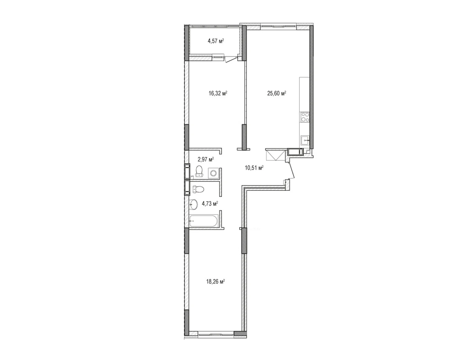 Продается 3-комнатная квартира 82.61 кв. м в Броварах, цена: 64229 $