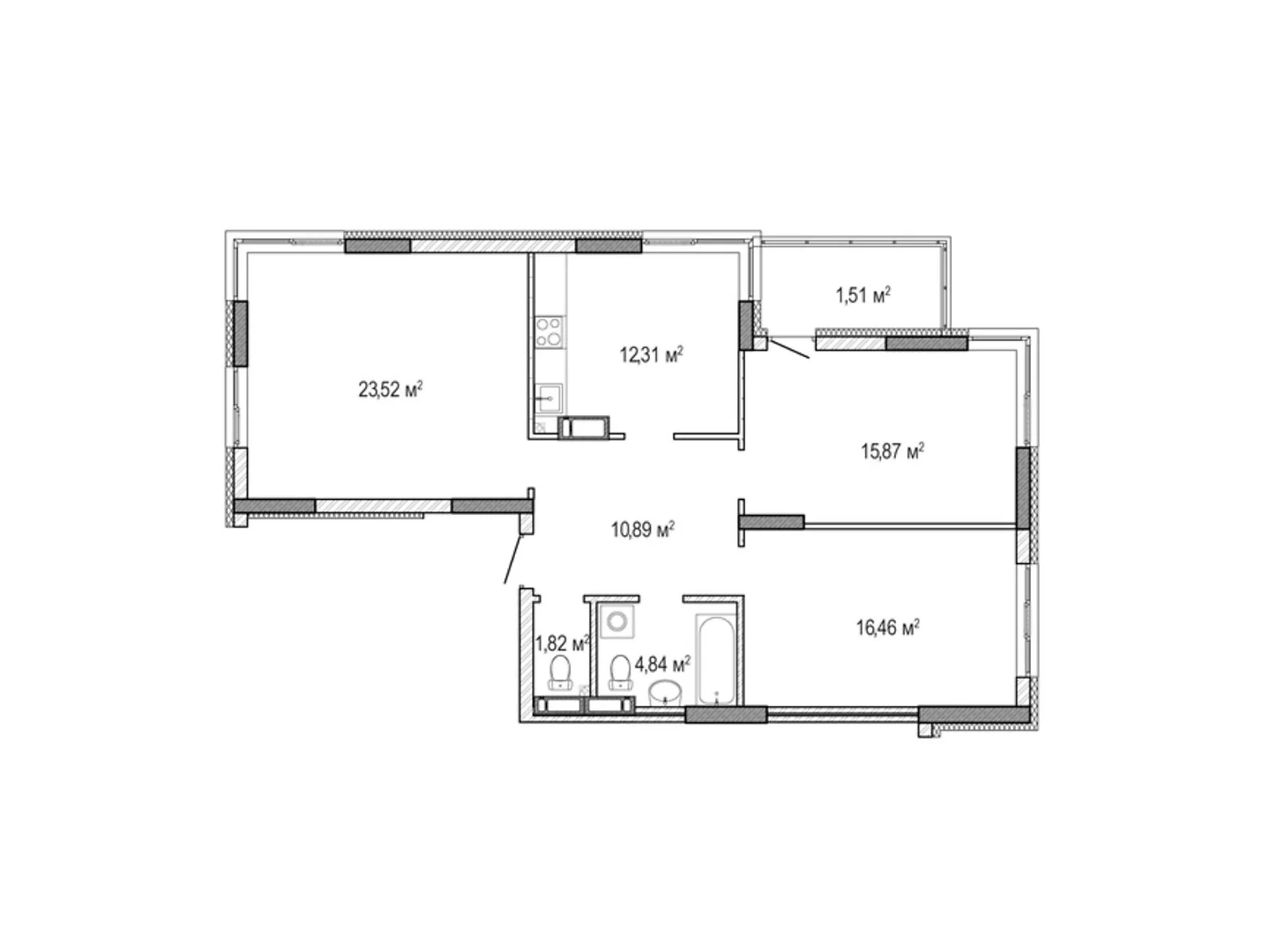 Продается 3-комнатная квартира 87.22 кв. м в Броварах, цена: 69776 $