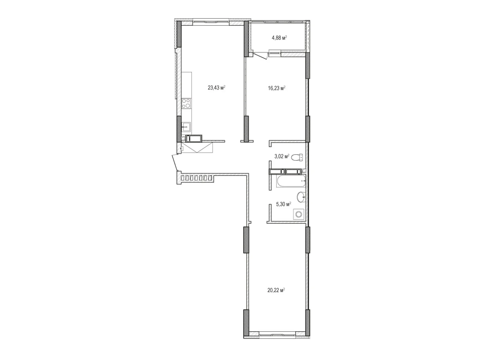 Продается 3-комнатная квартира 85.28 кв. м в Броварах, цена: 67584 $