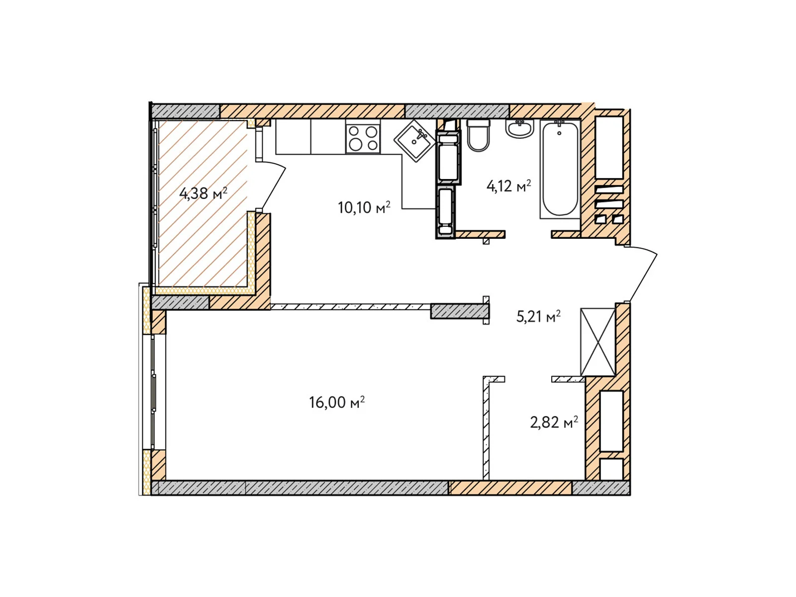 Продается 1-комнатная квартира 42.63 кв. м в Броварах, ул. Симоненко - фото 1