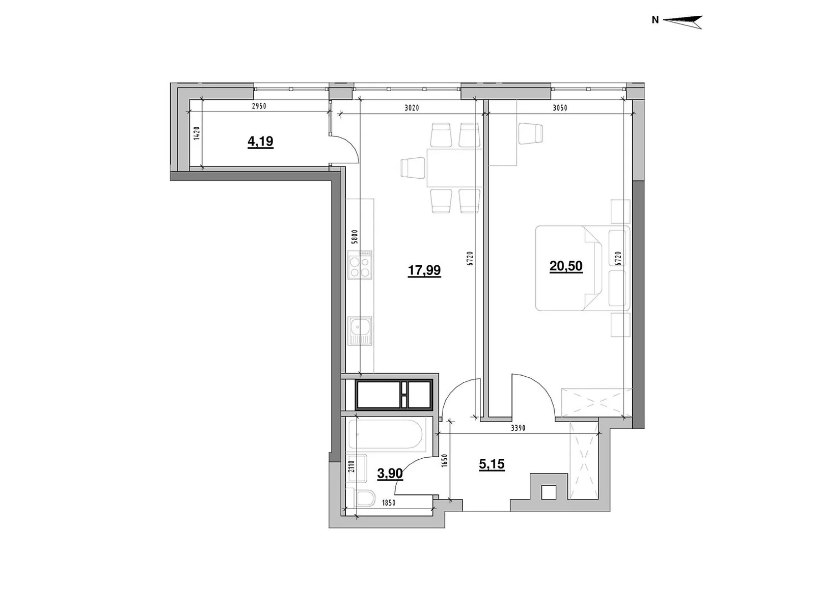 Продается 1-комнатная квартира 51.73 кв. м в Киеве, Железнодорожное шоссе - фото 1