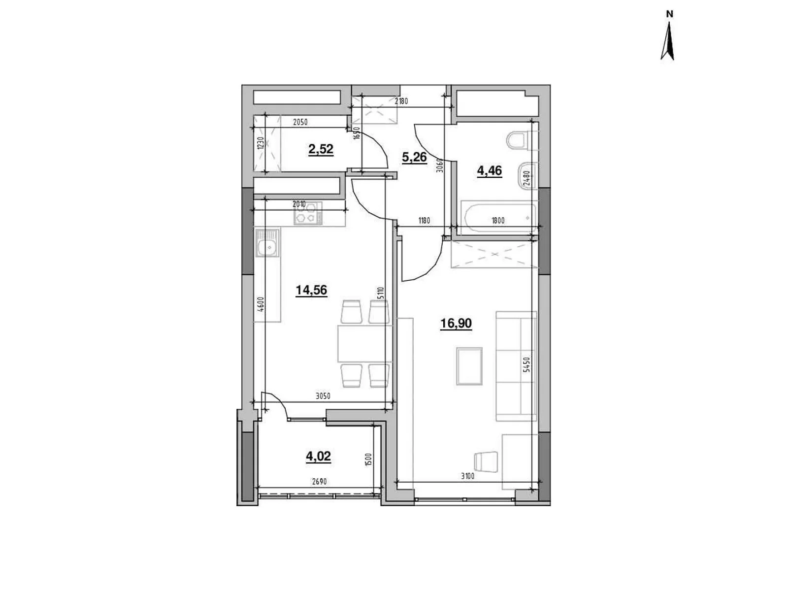 Продается 1-комнатная квартира 47.72 кв. м в Киеве, Железнодорожное шоссе - фото 1