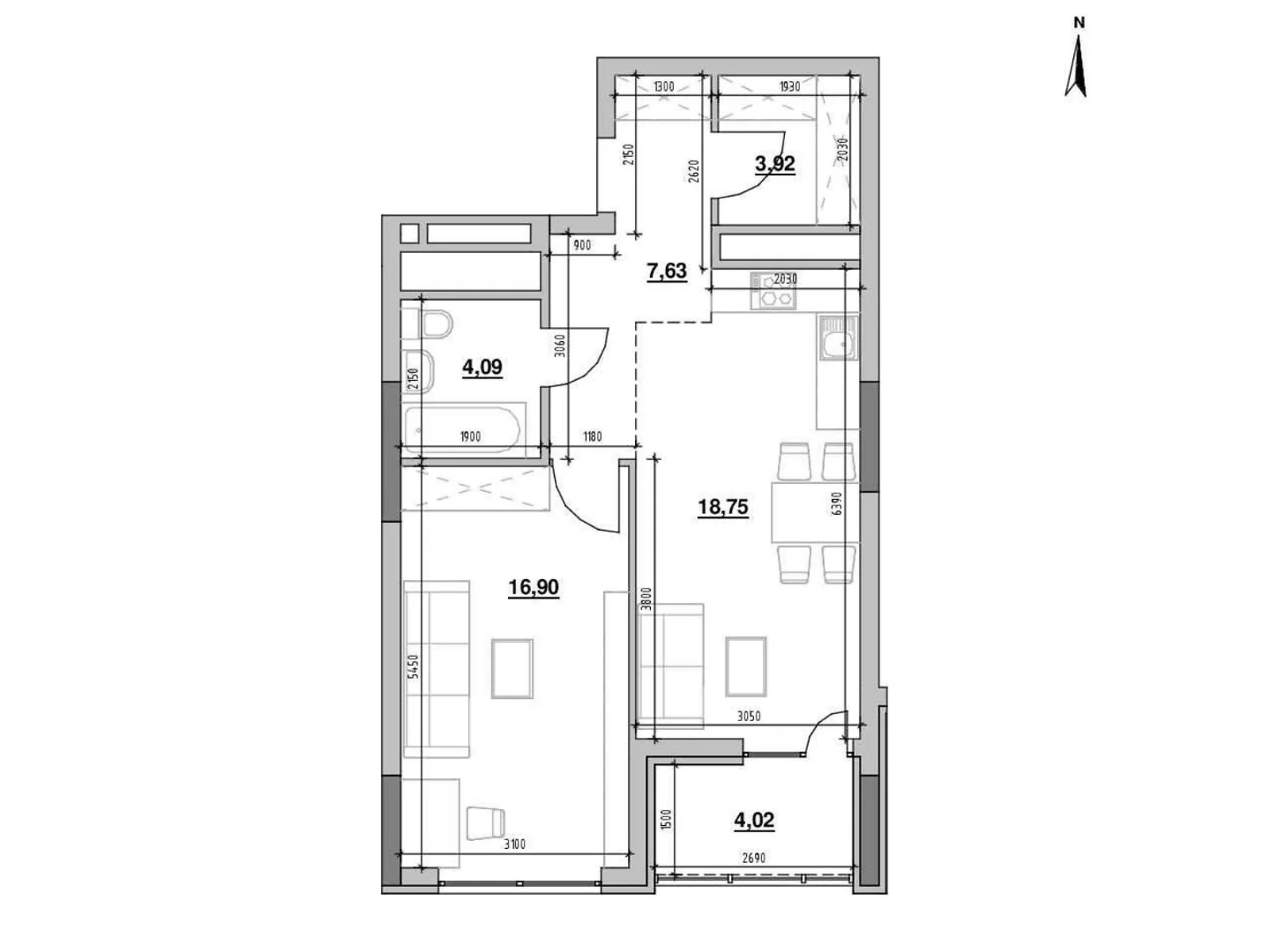 Продается 1-комнатная квартира 55.31 кв. м в Киеве, Железнодорожное шоссе