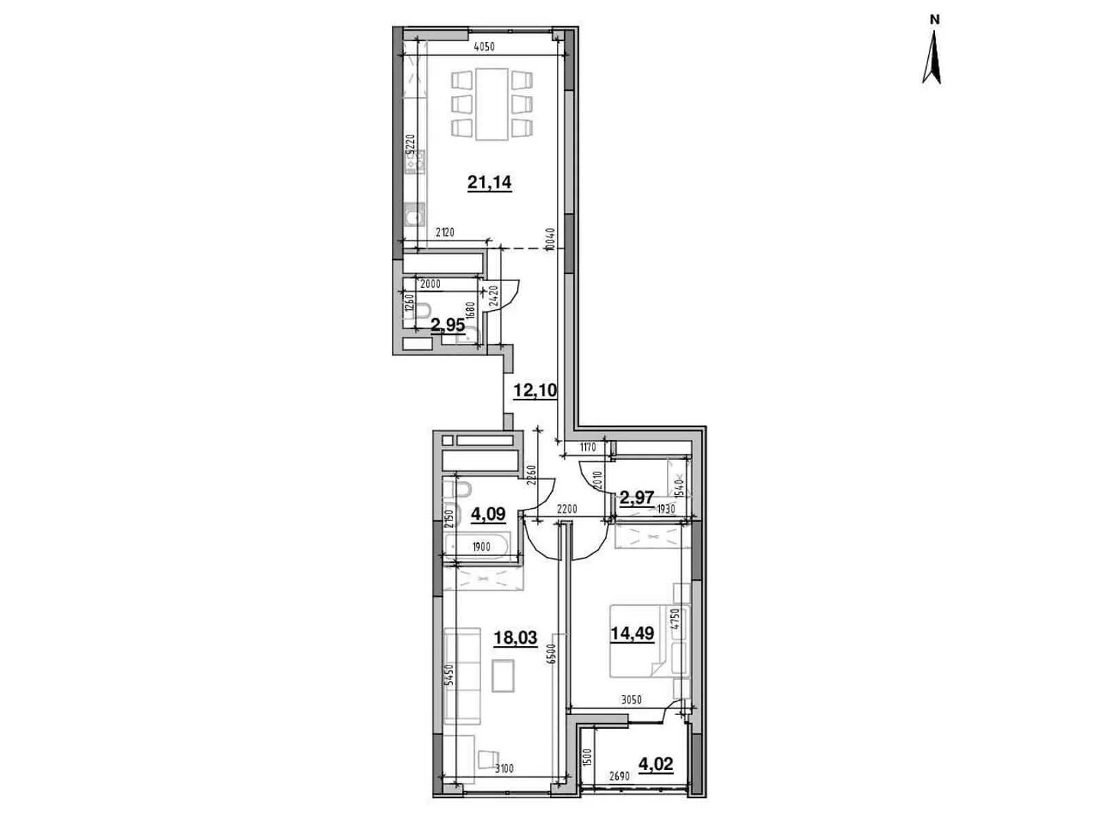 Продается 2-комнатная квартира 79.79 кв. м в Киеве, Железнодорожное шоссе - фото 1