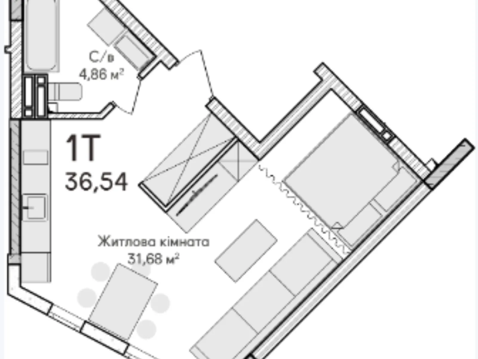 Продается 1-комнатная квартира 37 кв. м в Ирпене, ул. Достоевского