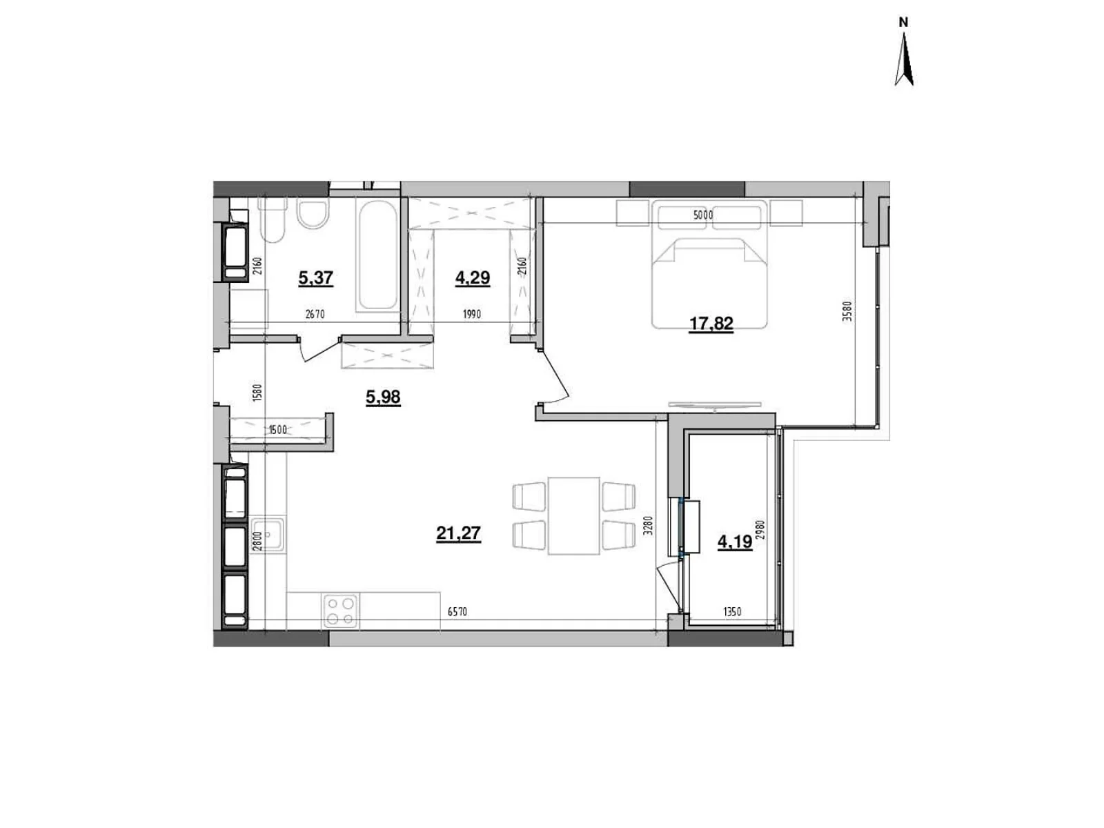 Продается 1-комнатная квартира 58.92 кв. м в Киеве, ул. Коновальца Евгения, 30