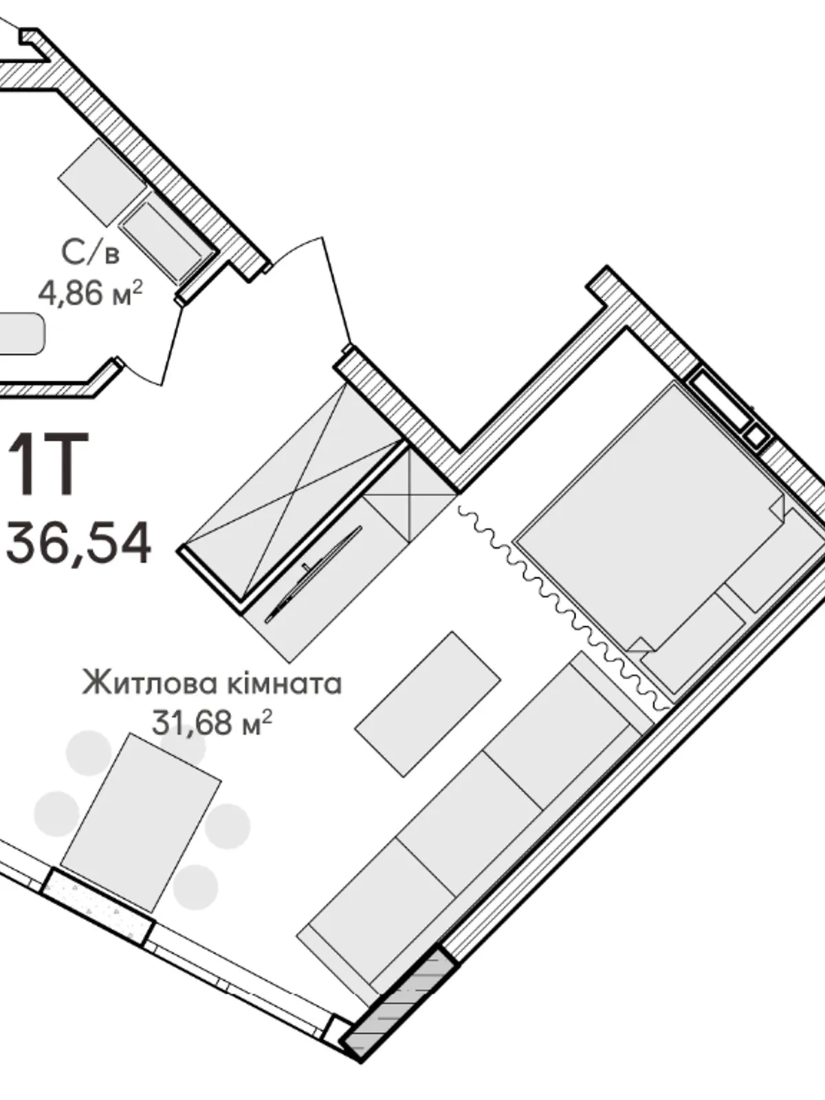 Продається 1-кімнатна квартира 36.54 кв. м у Ірпені, вул. Достоєвського, 2