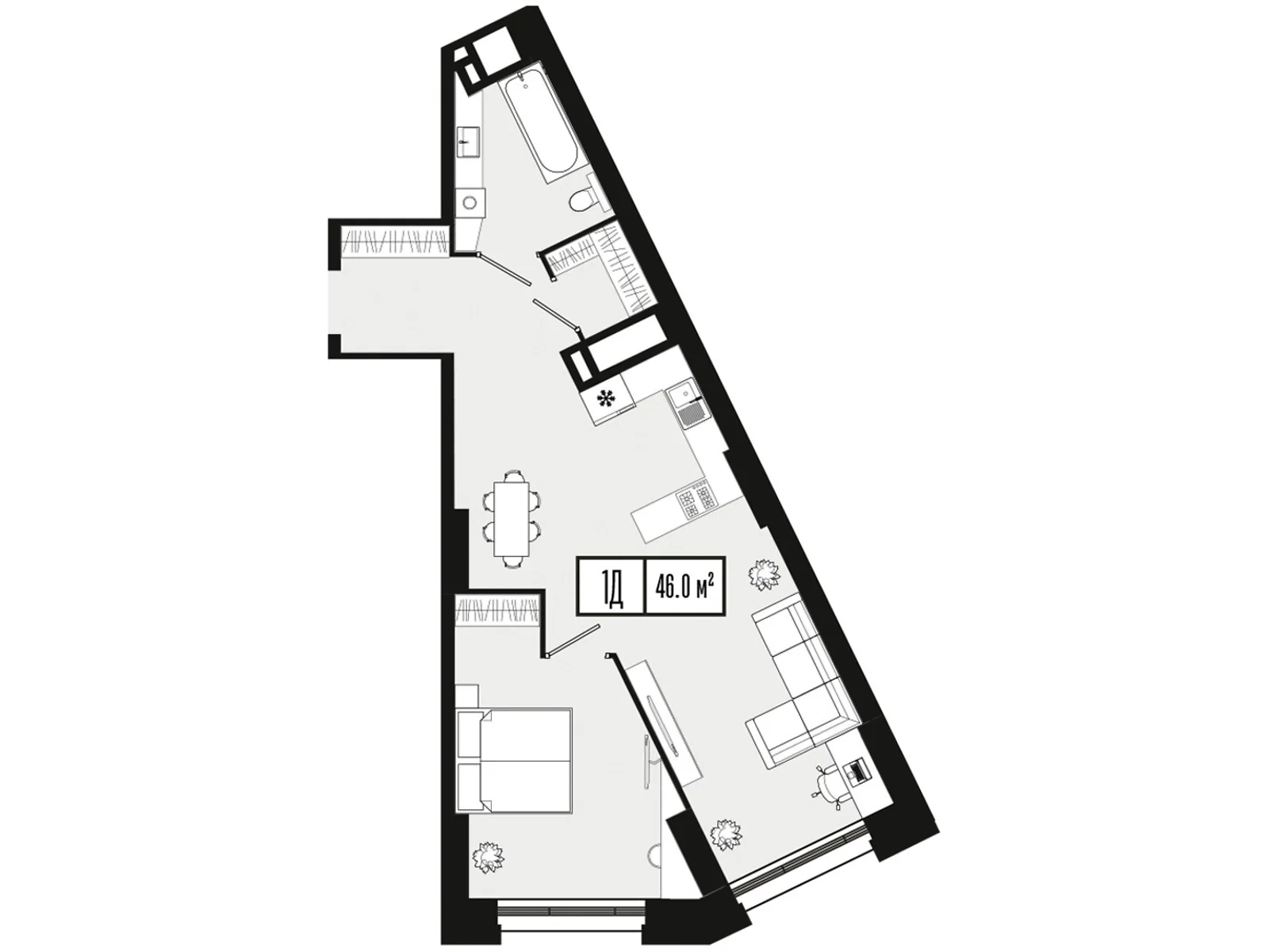 Продается 1-комнатная квартира 46 кв. м в Днепре, ул. 6-й стрелковой дивизии, 29