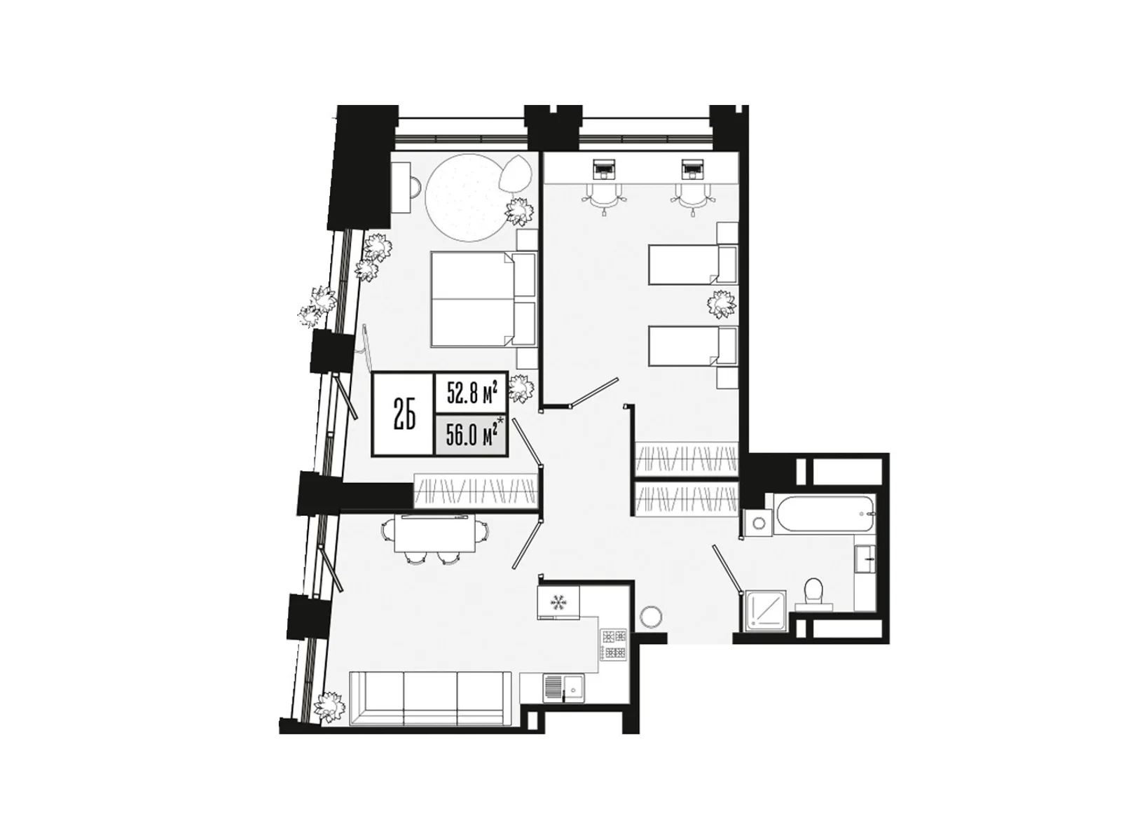 Продается 2-комнатная квартира 52.8 кв. м в Днепре, ул. 6-й стрелковой дивизии, 29 - фото 1