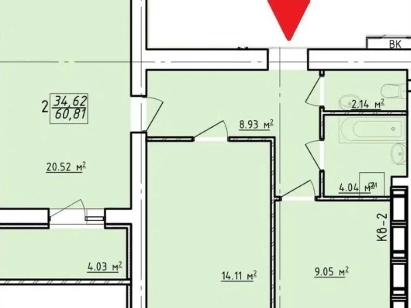 Продається 2-кімнатна квартира 61 кв. м у Харкові, вул. Єлизаветинська