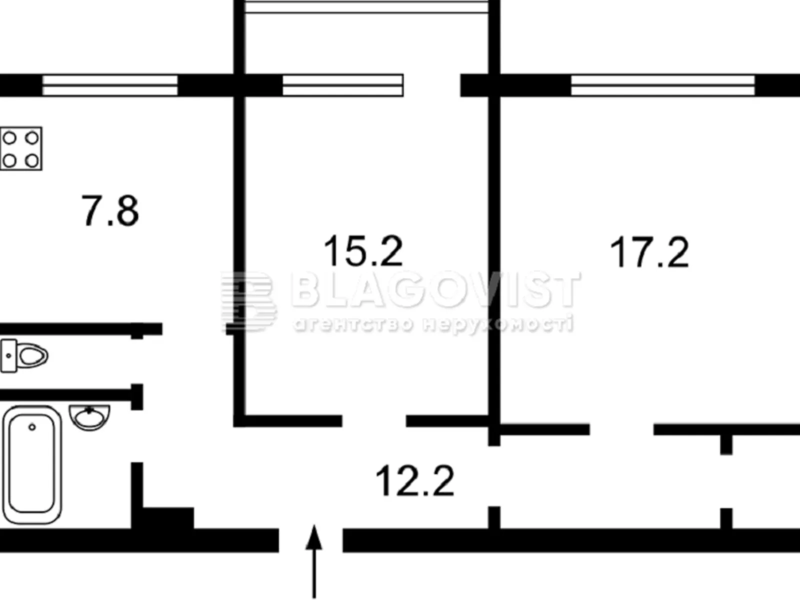 Продается 2-комнатная квартира 57 кв. м в Киеве, пер. Виноградный, 1/11