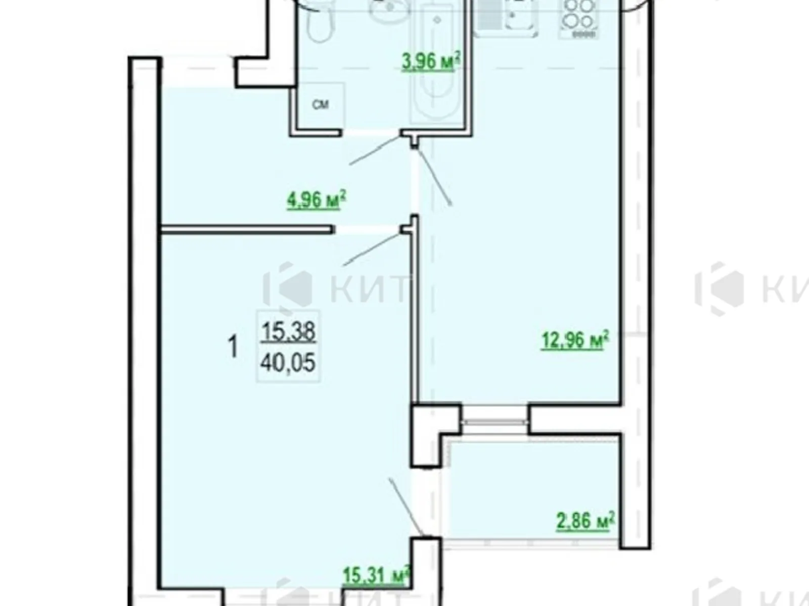 Продається 1-кімнатна квартира 39.4 кв. м у Харкові - фото 3