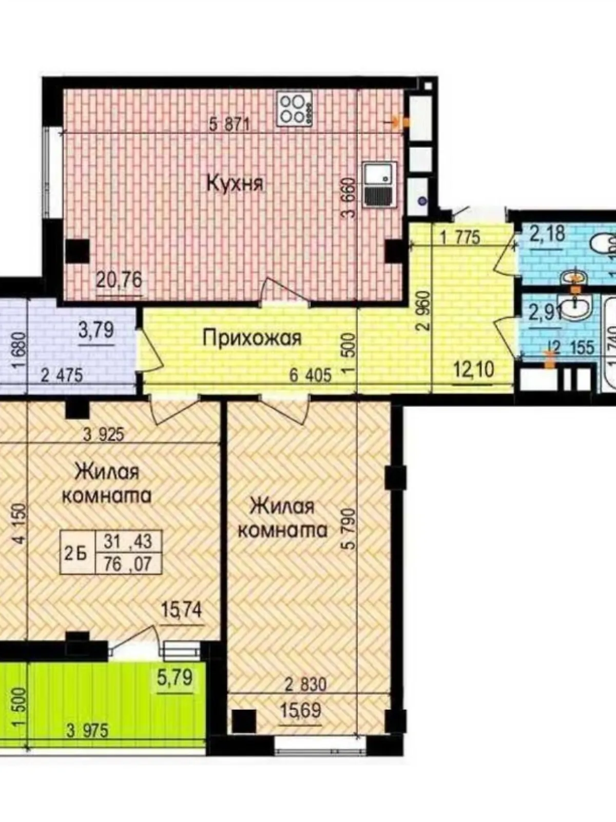 Продается 2-комнатная квартира 76 кв. м в Харькове, просп. Героев Харькова(Московский), 158