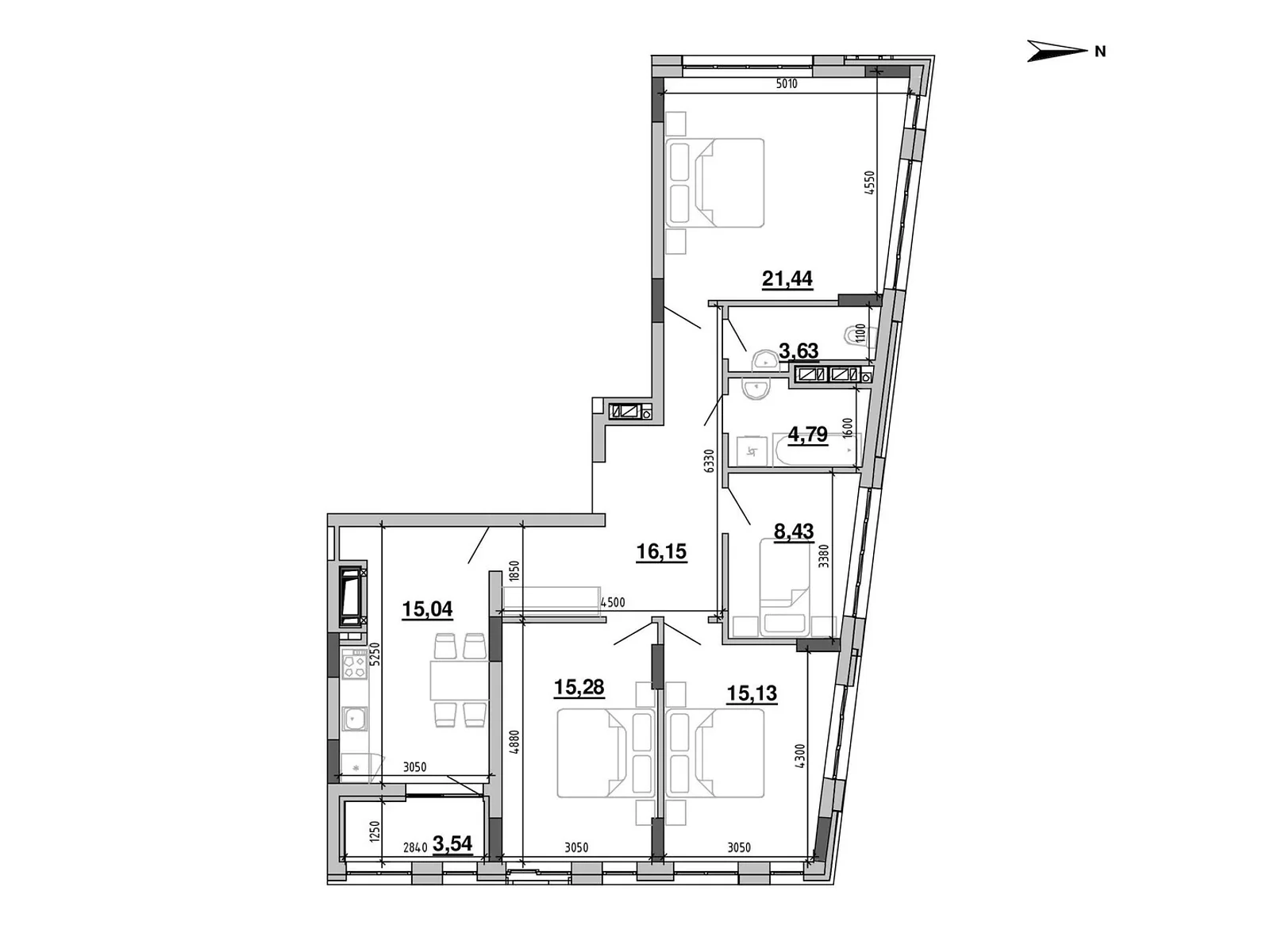 Продается 5-комнатная квартира 103.43 кв. м в Львове, ул. Новознесенская - фото 1