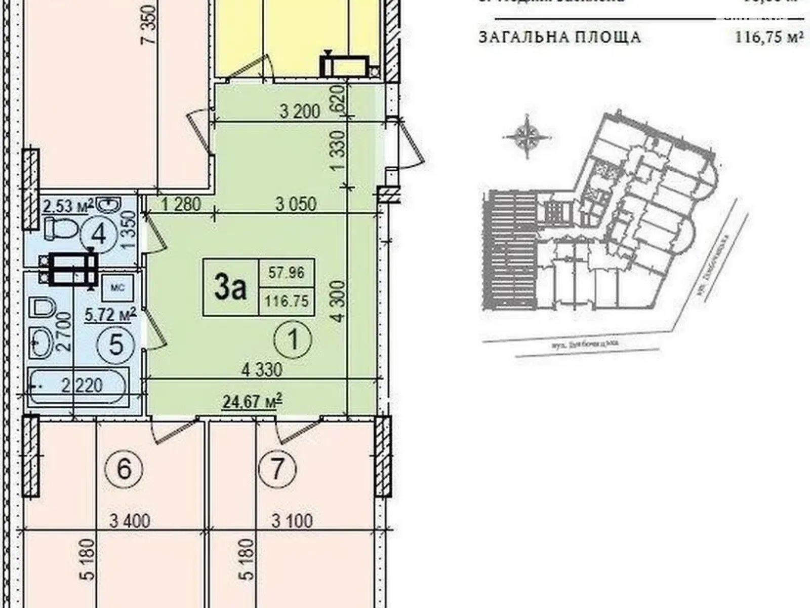 Продается 3-комнатная квартира 116 кв. м в Киеве, ул. Глубочицкая, 73-77