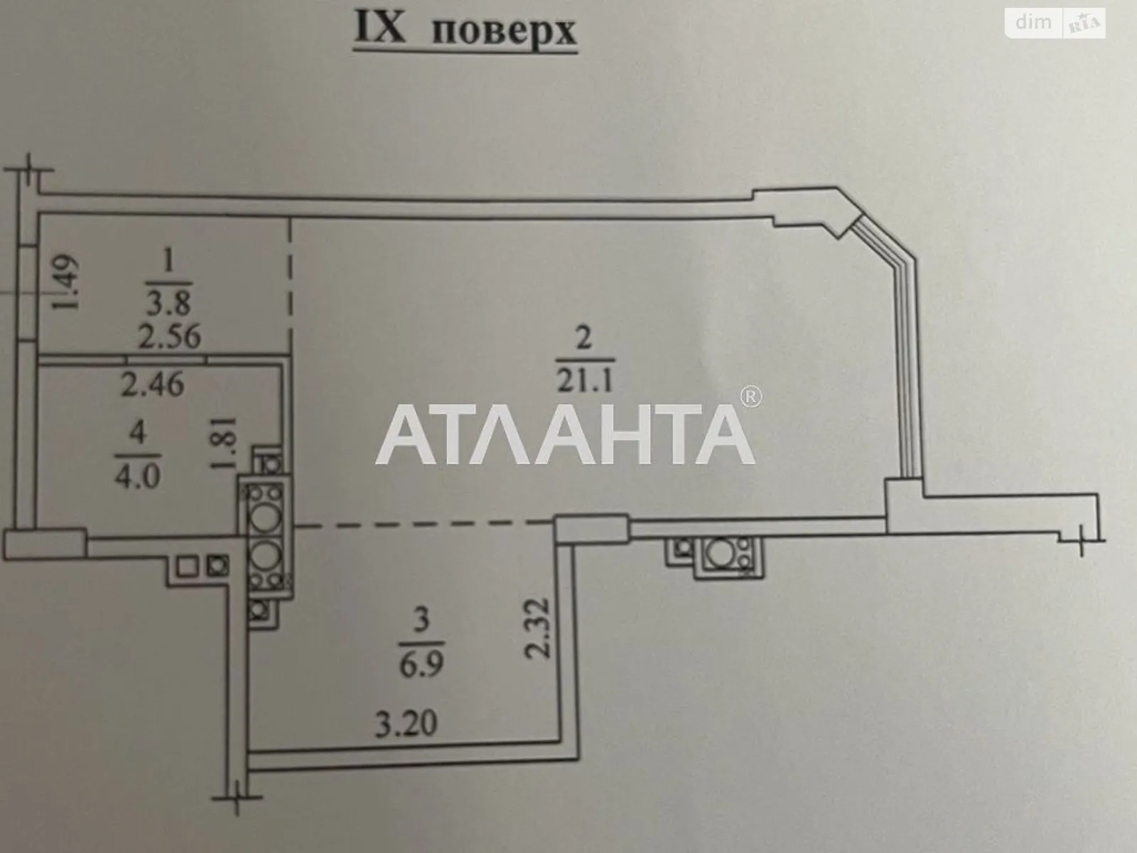 Продается 1-комнатная квартира 35.8 кв. м в Ильичовке, ул. Школьная, 43 - фото 1