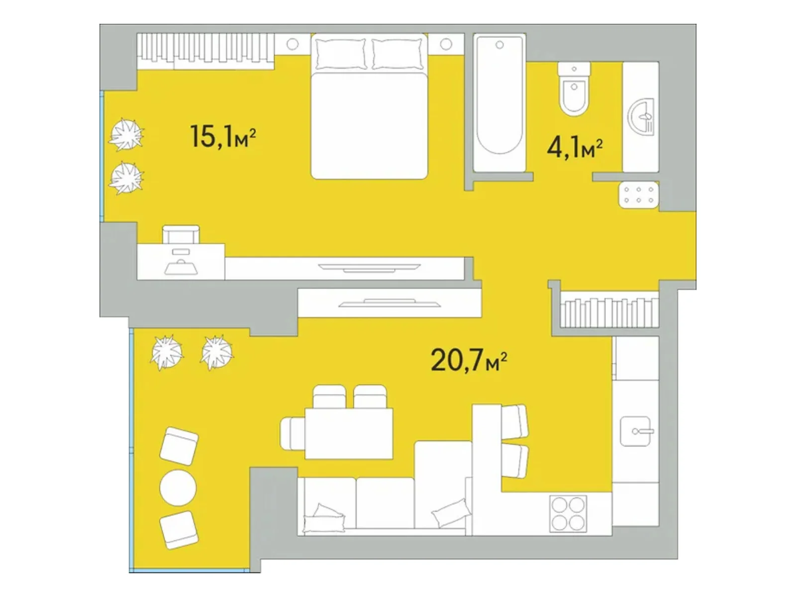 1-комнатная квартира 45.5 кв. м в Луцке, цена: 34540 $ - фото 1