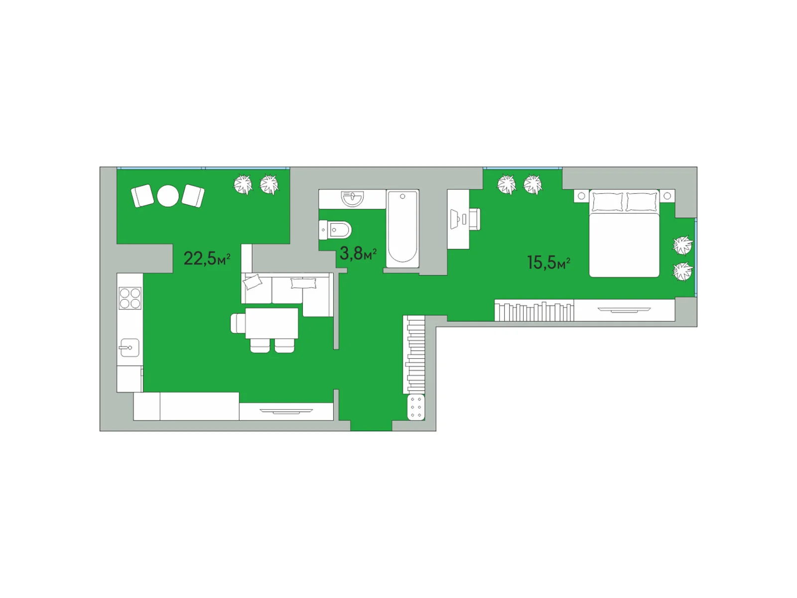 1-кімнатна квартира 52 кв. м у Луцьку, цена: 41104 $