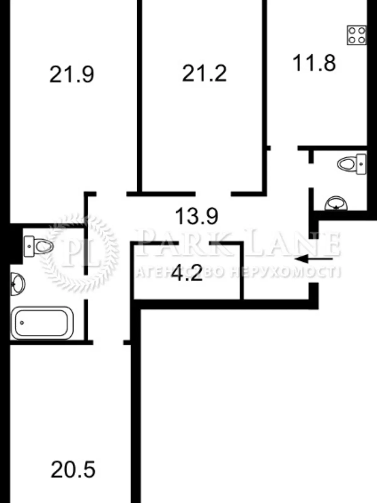 Продается 3-комнатная квартира 94 кв. м в Киеве, ул. Бульварно-Кудрявская, 17