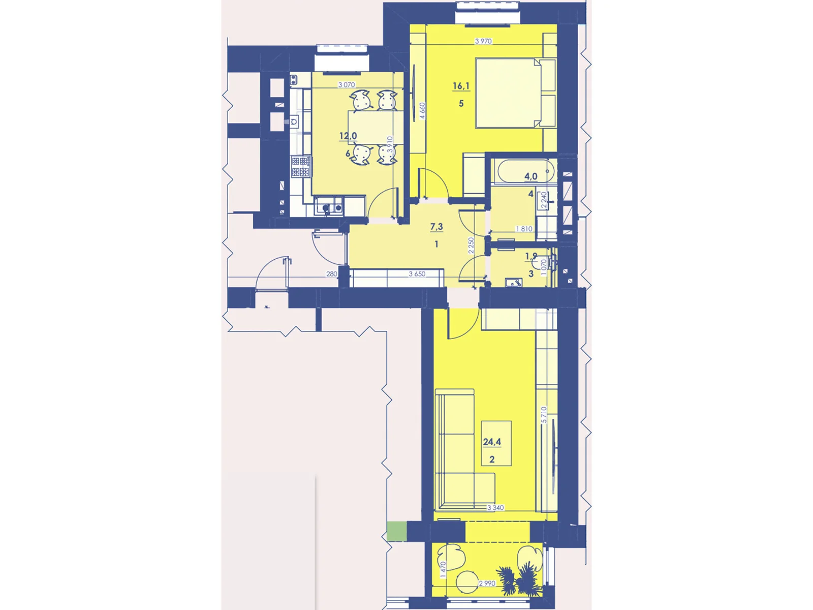 Продается 2-комнатная квартира 65 кв. м в Ровно, ул. Киевская, 19 - фото 1