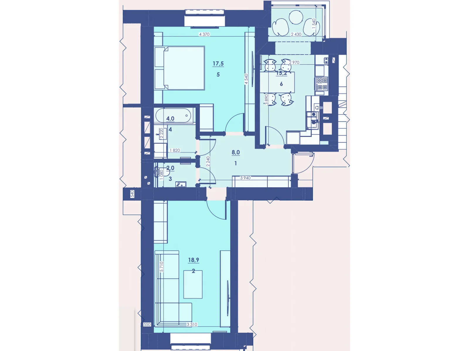 Продается 2-комнатная квартира 66.65 кв. м в Ровно, ул. Киевская, 19 - фото 1