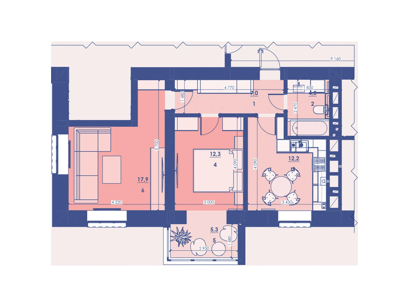 Продается 1-комнатная квартира 59.6 кв. м в Ровно, цена: 74500 $