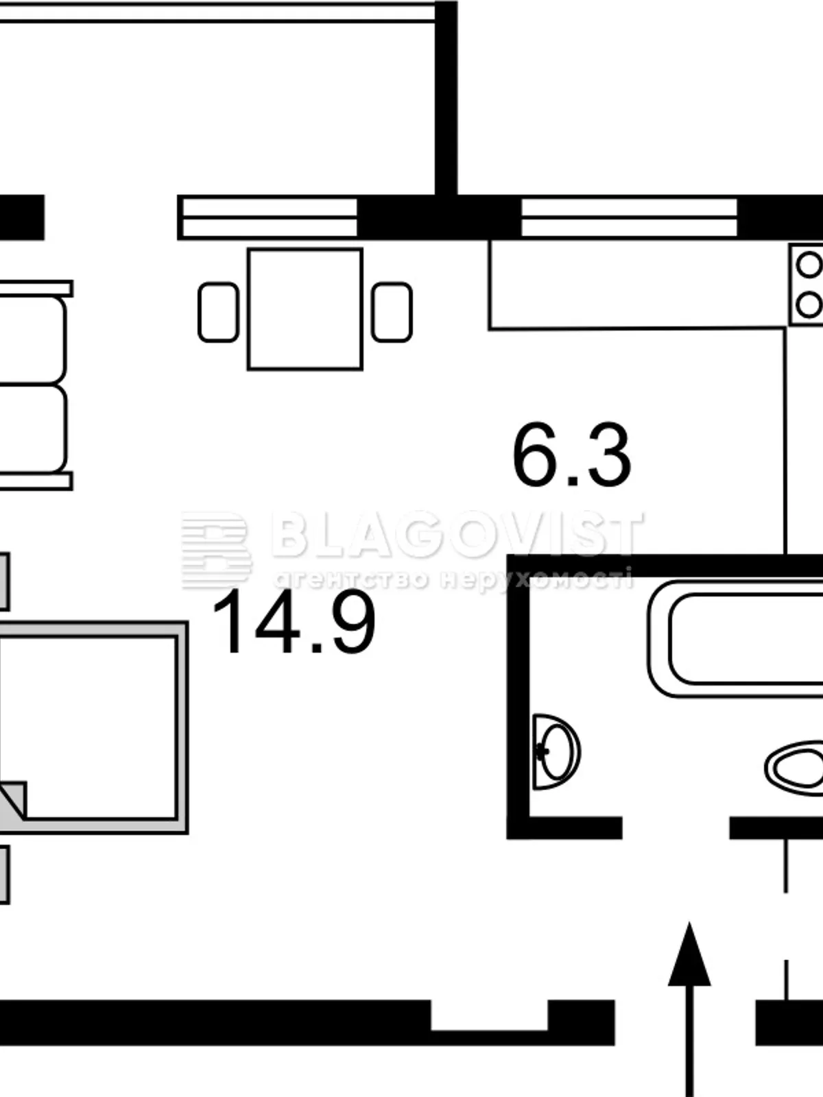 Продается 1-комнатная квартира 30 кв. м в Киеве - фото 2