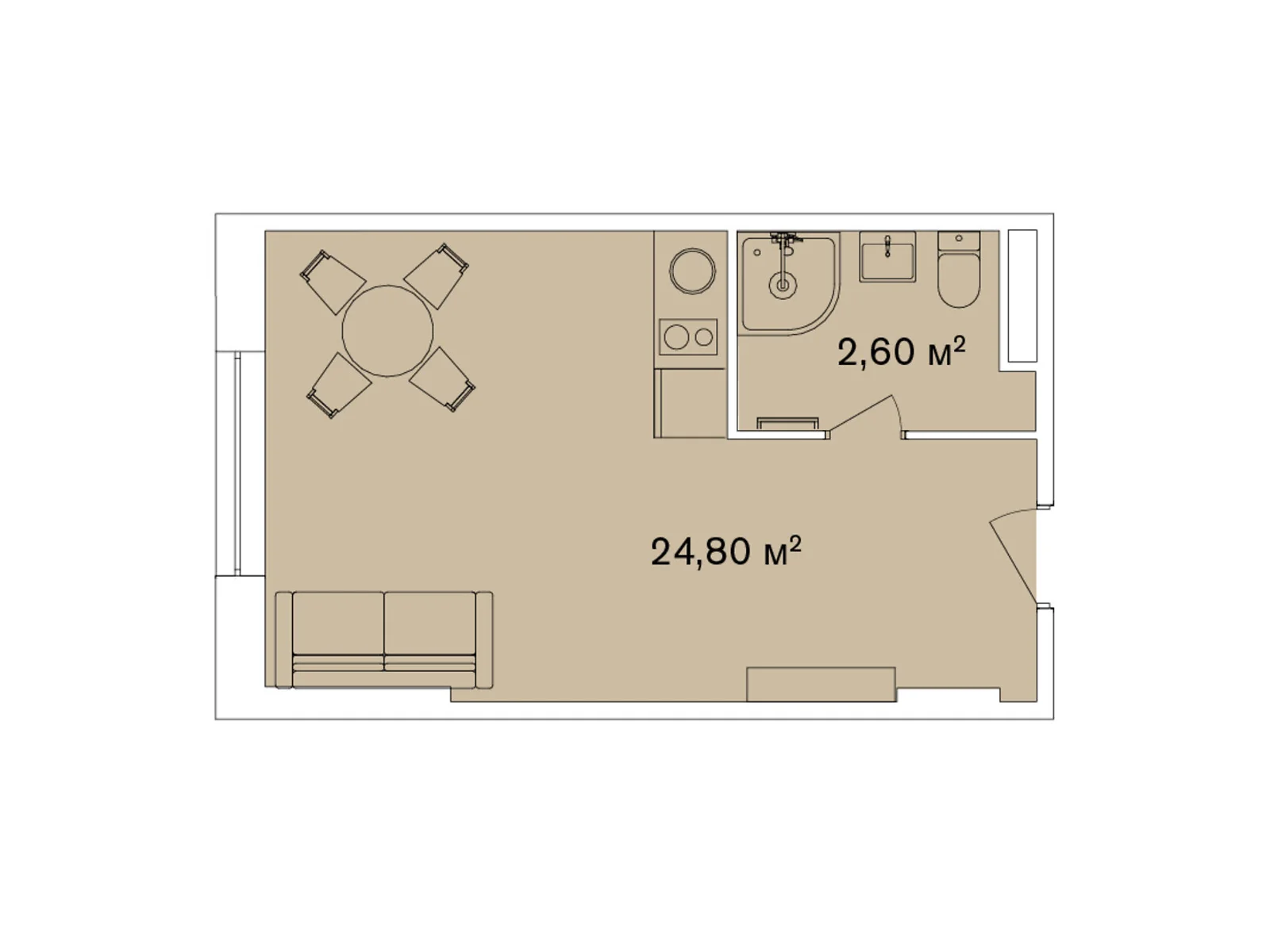 Продается 1-комнатная квартира 27.4 кв. м в Яремче, ул. Свободы, 311