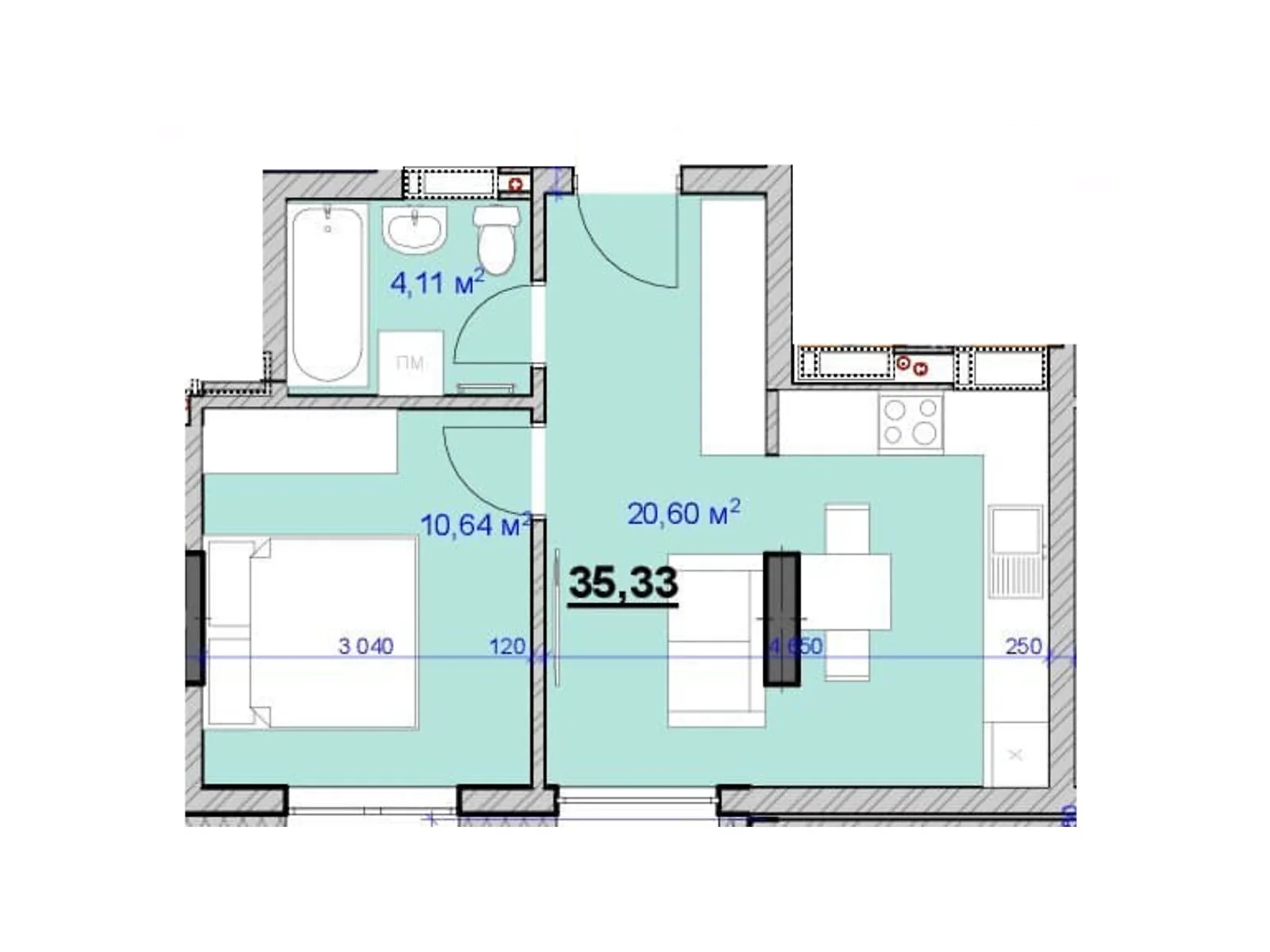 Продается 1-комнатная квартира 35 кв. м в Ивано-Франковске - фото 1