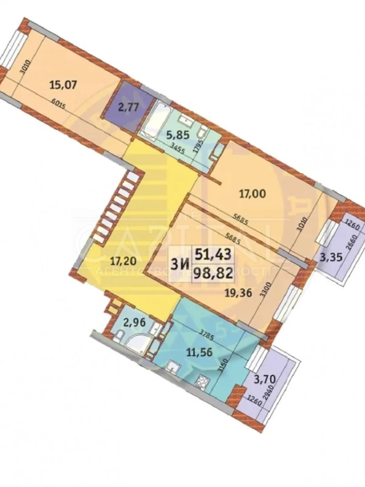 Продается 3-комнатная квартира 99 кв. м в Киеве, ул. Глубочицкая, 43