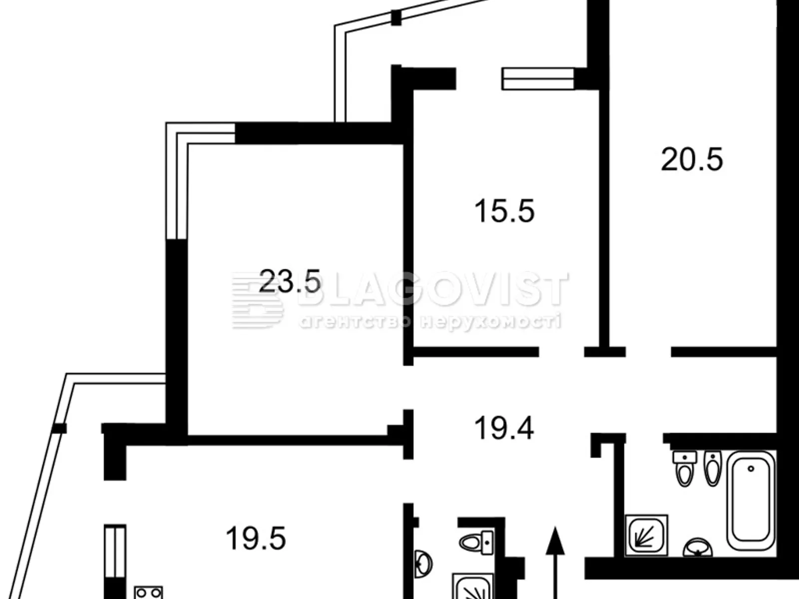 Продается 3-комнатная квартира 114.2 кв. м в Киеве, ул. Ирпенская, 69Б