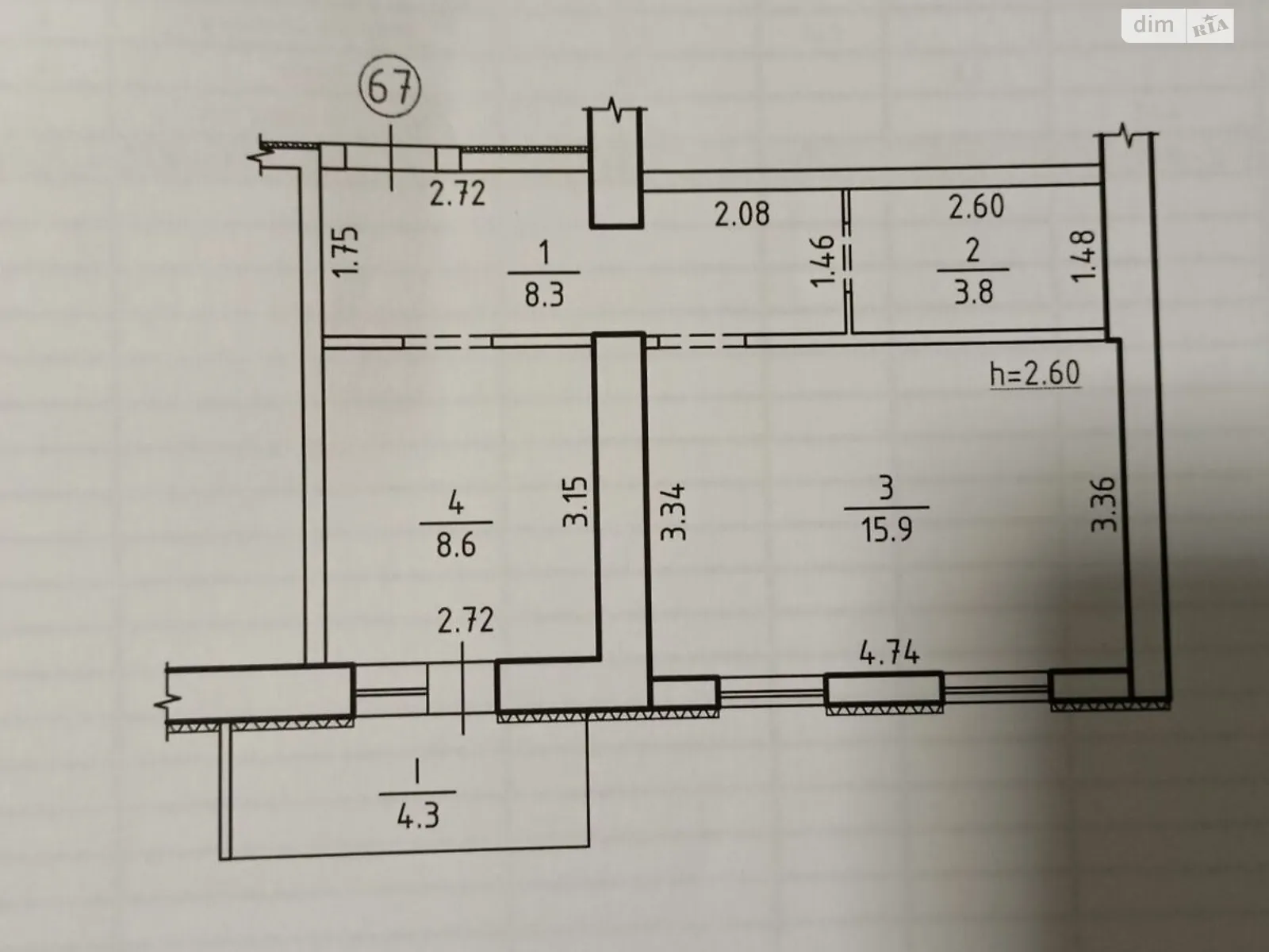 Продается 1-комнатная квартира 40 кв. м в Сумах, цена: 23600 $ - фото 1