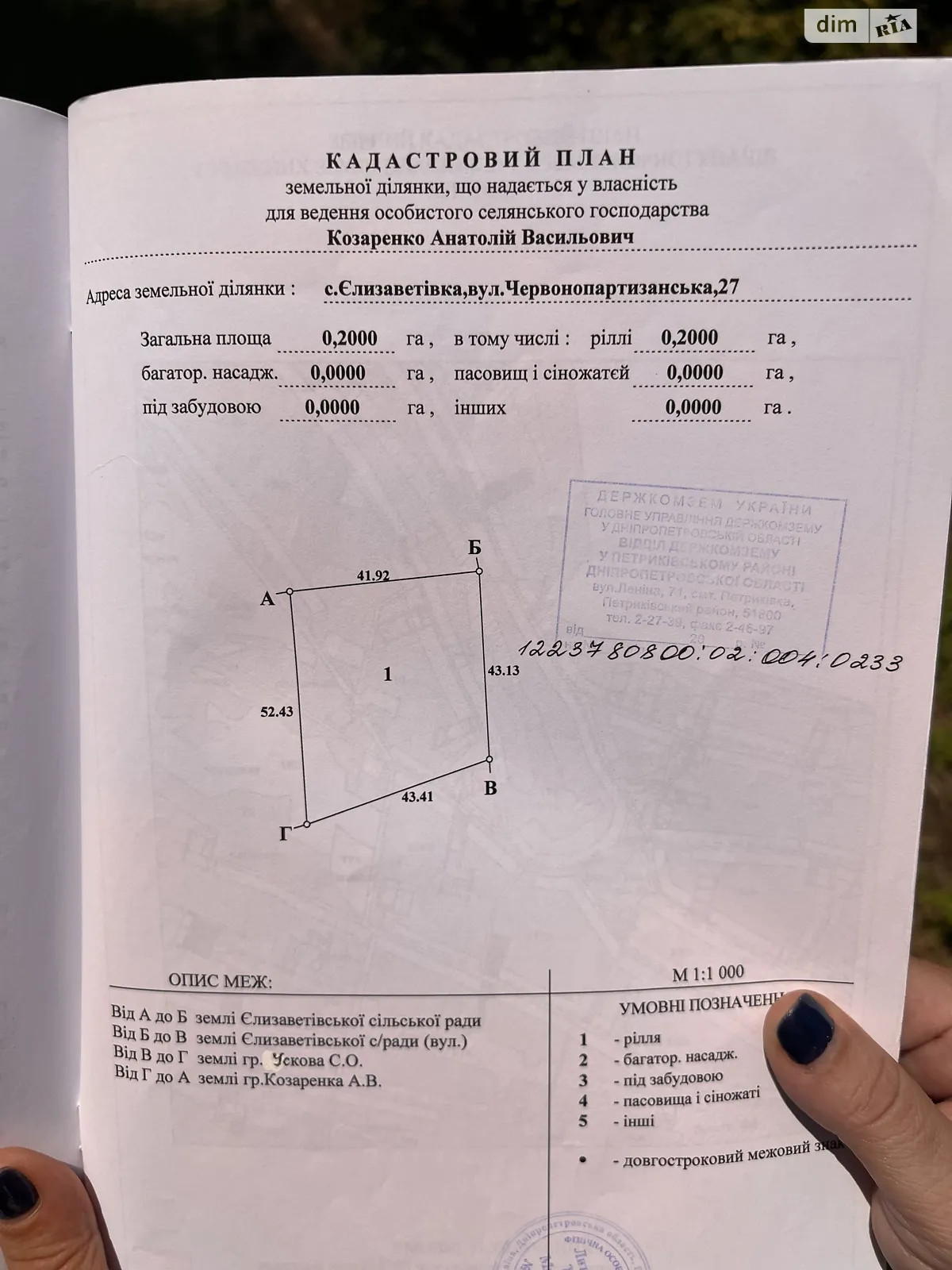 Продається земельна ділянка 20 соток у Дніпропетровській області, цена: 5000 $