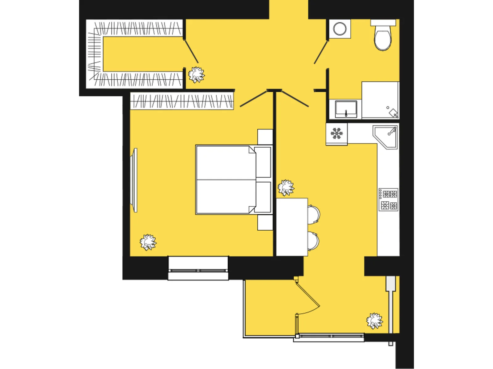 Продается 1-комнатная квартира 51.2 кв. м в Слобожанском, цена: 36113 $