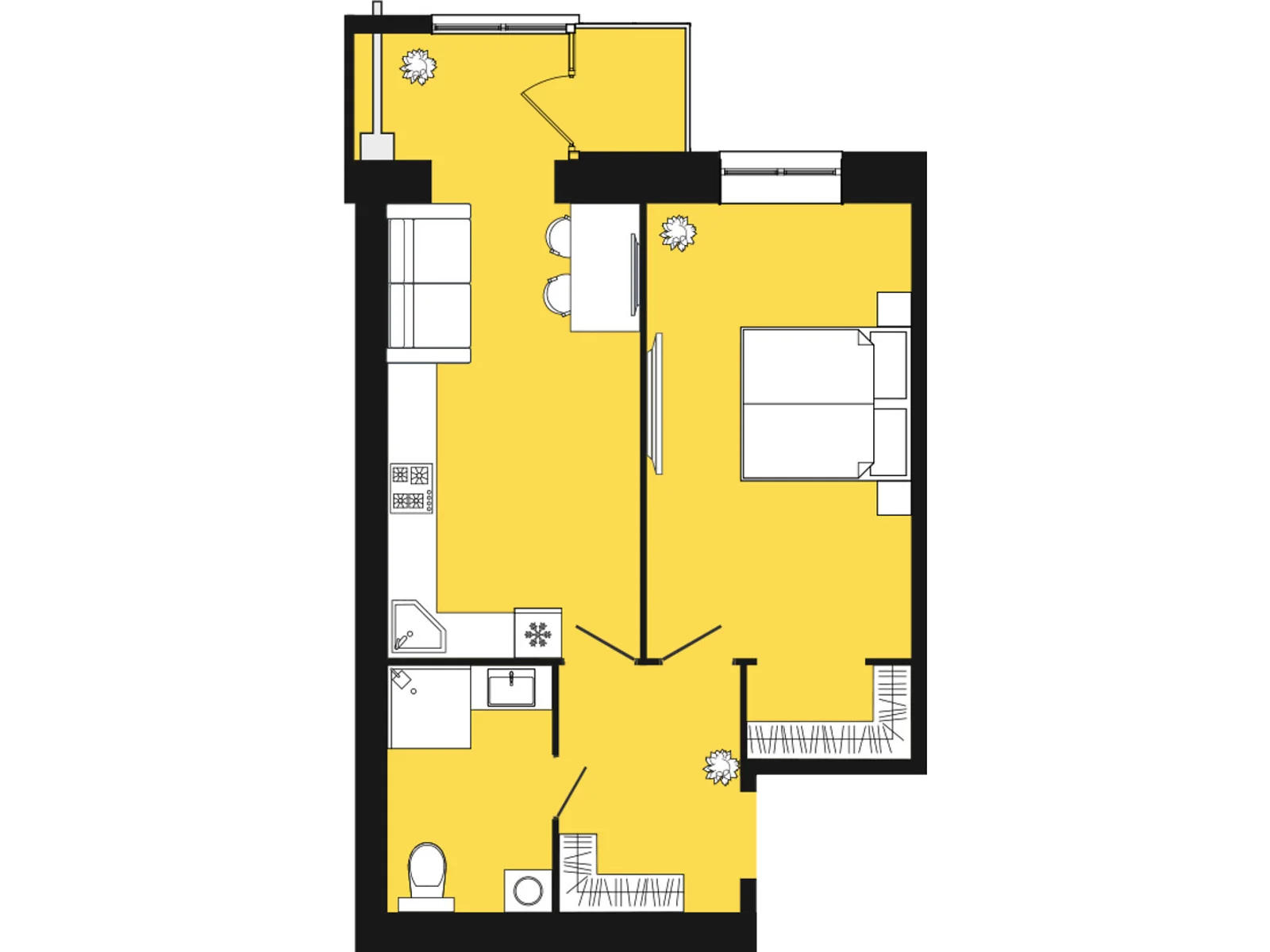 Продается 1-комнатная квартира 53 кв. м в Слобожанском, ул. Семейная, 6