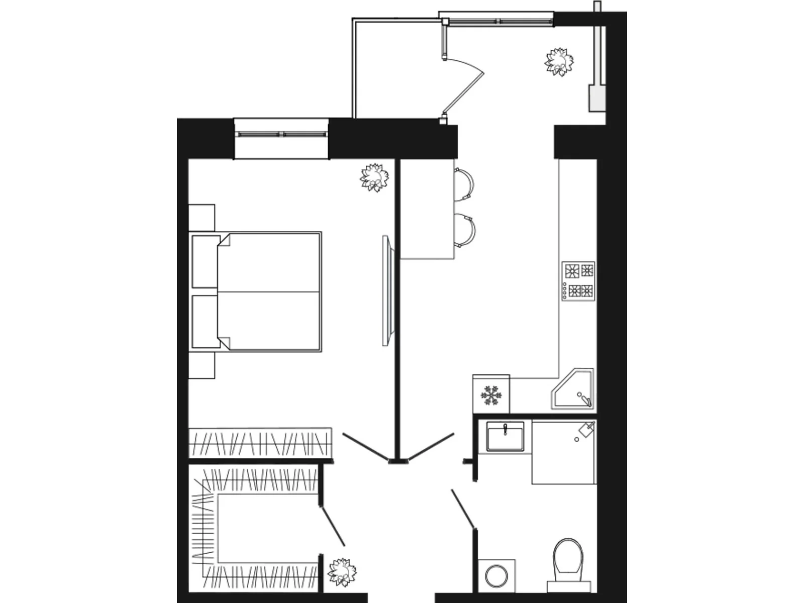 Продается 1-комнатная квартира 46 кв. м в Слобожанском, ул. Семейная, 6 - фото 1