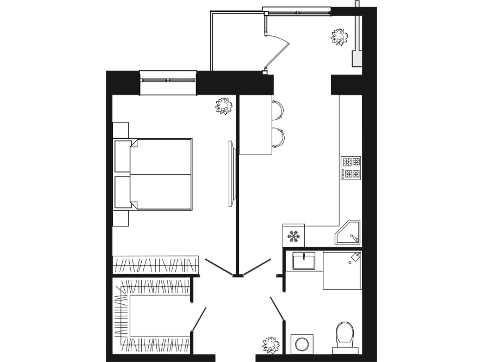 Продается 1-комнатная квартира 46.8 кв. м в Слобожанском, цена: 33051 $