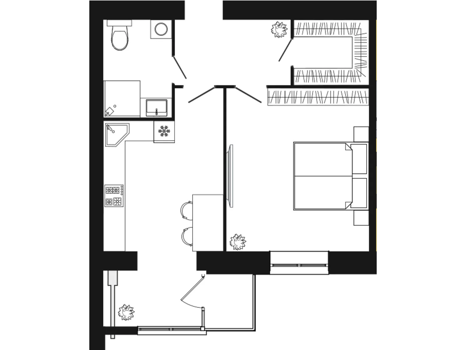 Продается 1-комнатная квартира 49 кв. м в Слобожанском, цена: 34561 $