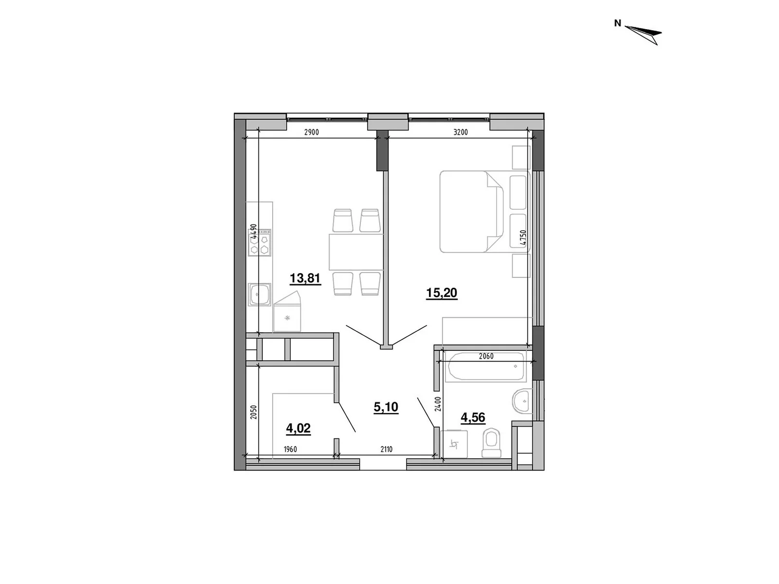 Продается 1-комнатная квартира 42.69 кв. м в Львове, ул. Новознесенская - фото 1