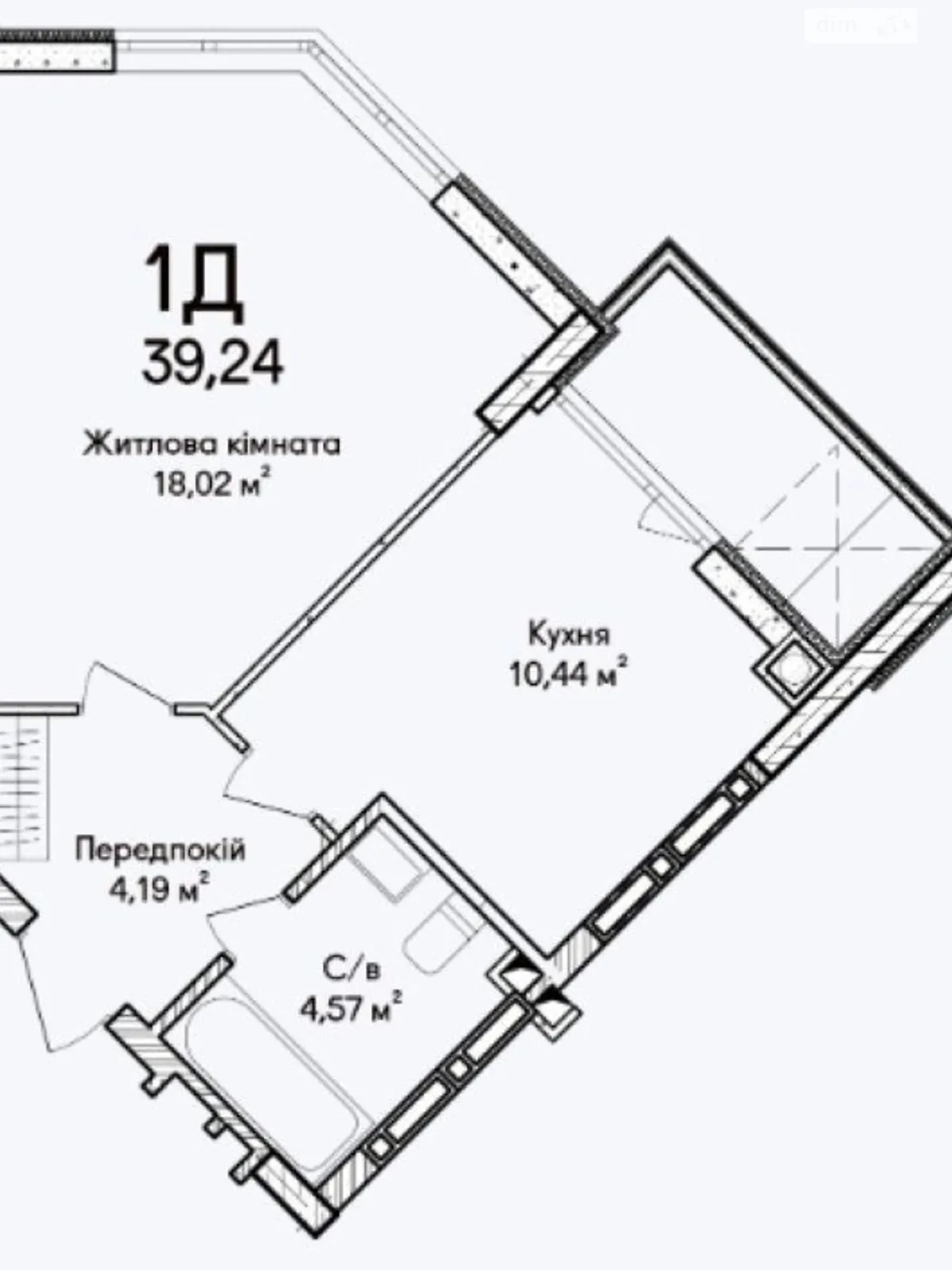 Продается 1-комнатная квартира 39 кв. м в Ирпене, ул. Достоевского, 1