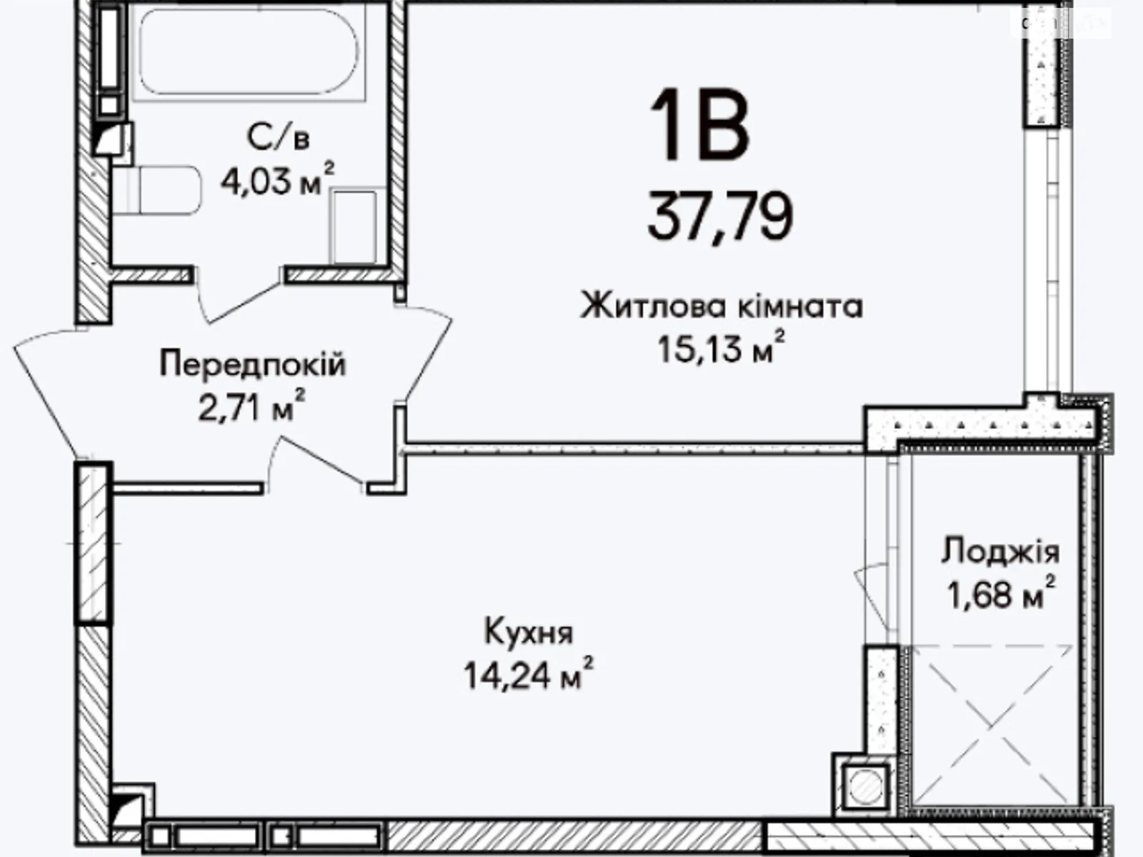 Продається 1-кімнатна квартира 38 кв. м у Ірпені, вул. Достоєвського, 1