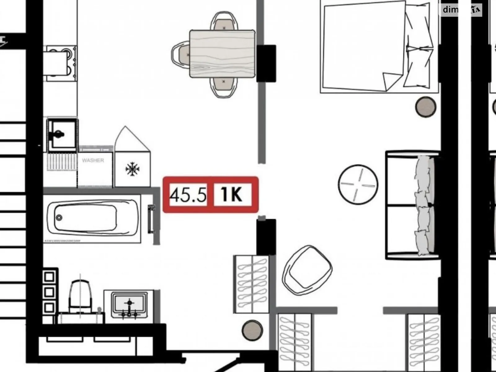 Продается 1-комнатная квартира 45 кв. м в Коминтерновском, ул. Марсельская - фото 1