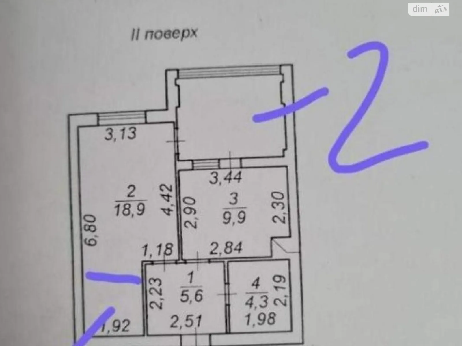 Продается 2-комнатная квартира 48 кв. м в Одессе, мас. Радужный - фото 1
